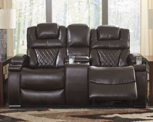Warnerton Power Reclining Loveseat with Console - Tallahassee Discount Furniture (FL)