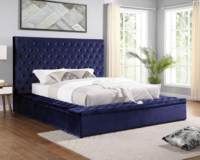 GOLATI Cal.King Bed, Blue