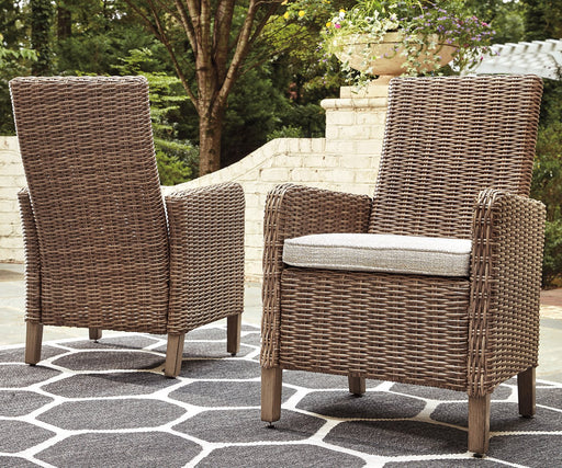 Beachcroft Outdoor Arm Chair with Cushion (Set of 2) - Tallahassee Discount Furniture (FL)