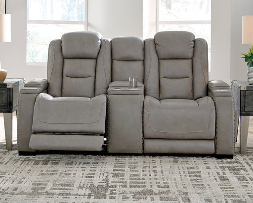 The Man-Den Power Reclining Loveseat with Console - Tallahassee Discount Furniture (FL)