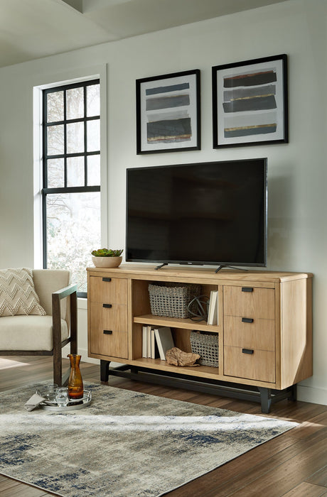 Freslowe TV Stand with Electric Fireplace - Tallahassee Discount Furniture (FL)